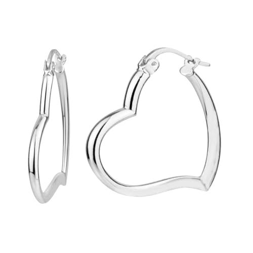 LeCalla 925 Sterling Silver Heart Hoop Earrings for Women | Love Theme Heart Shaped Hoop Earring | Womens Italian Love Heart Earrings Hoops - color: Heart Hoop with Customized Card
