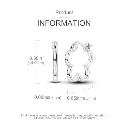 NARMO 925 Sterling Silver Hoop Earrings for Women Hypoallergenic Lightweight Simple Huggie Hoop Earrings Twisted Hoop Earrings Colorful Cubic Zirconia Hoop Earrings Rainbow Hoop Earrings - color: Flower Shaped
