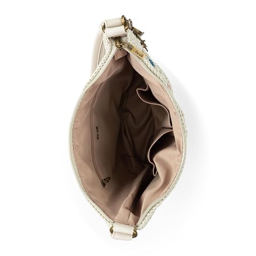 The Sak Sequoia Hobo Bag - Hand Crochet Large Women's Purse for Everyday & Travel - Durable Handbag & Tote With Zipper Pocket - color: Natural Multi Flower