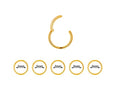 5Pcs 16G 18G Surgical Steel Nose Rings Hoop Tragus Septum Cartilage Hoop Earrings For Women Men Body Piercing Jewelry Kit Bar Length 6mm/8mm/10mm/12mm/14mm - style: 5Pcs -18G - Gold - 6mm