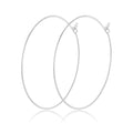 Multipack Dainty Large Thin Gold Hoop Earrings for Women Hypoallergenic Earrings Lightweight 30mm 50mm 60mm 70mm Gold/Silver/Rose Gold Hoop Earrings - style: 1 Pair_20Guage_70mm_Silver
