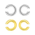 2 Pairs Ear Cuff Earrings for Women Chunky Gold Huggie Ear Cuff Silver Cartilage Cuff Earrings for Women Non Piercing Small Thick Round Fake Earring Cuff Trendy Jewelry Gift - style: Irregular 18K Gold+Silver