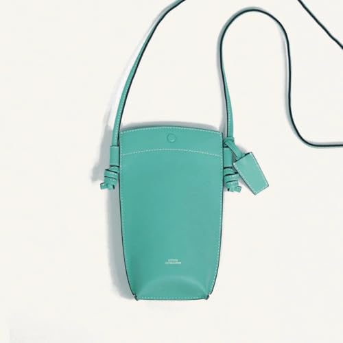 Rever Rubin Phone Crossbody Sling Bag, Leather, Fits Phone, Cards, Essentials | Phone - color: Mint (Teal)