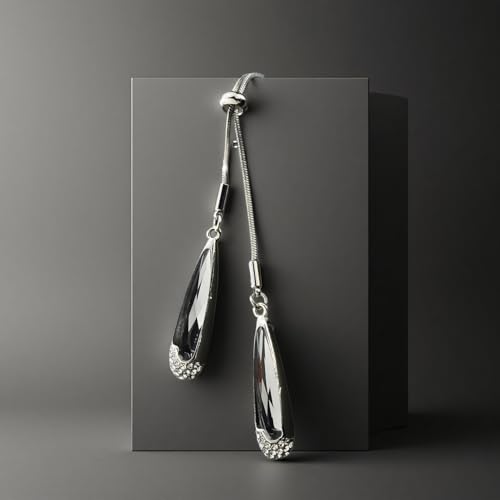Women's Adjustable Y-Drop Lariat Necklace, Stainless Steel Chain Alloy Teardrop Pendant, Minimalist Spring Jewelry Gift for Women