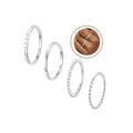 WEDDINEN 4PC Gold Rings for Women, S925 Sterling Silver 14k Gold Filled Plated Stackable Thin Thumb Ring Set Cubic Zirconia Dainty Stack Gold Knuckle Rings Set Size 6-10 - color: Silver, size: 7