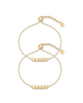 PAVOI 14K Gold Plated Friendship Matching Adjustable Bracelets for Women | Gold Best Friends Bracelet Set | BFF ILYSM Bracelet Pack - style: ILYSM