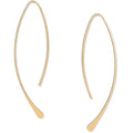 Upside Down Hoop Earrings - Hypoallergenic Lightweight Wire Needle Drop Dangle Threader Hoops for Women, Safe for Sensitive Ears - Plated in 925 Sterling Silver or 18k Gold - color: 2" inch - 18k Gold Plated