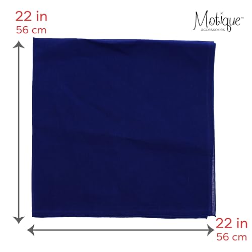 Motique Accessories Solid Color Bandana - Set of 6 Bandannas - color: Navy