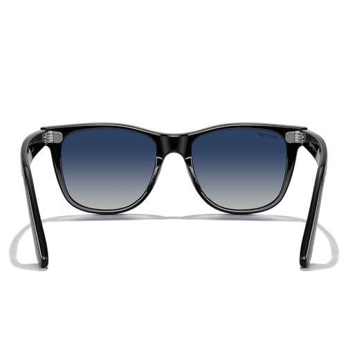 MERRY'S Classic Square Shape Polarized Sunglasses for Womens Mens Retro Designer UV400 Sun Glasses S6140 - color: Black Frame/Blue Tinted Gradient Lens