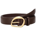 SUOSDEY Women Leather Belt for Jeans Pants, Fashion Dress Waist Belt with Gold Buckle - color: A-coffee, size: S：Fit waist 27''-31''