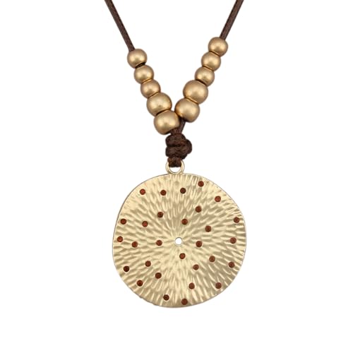 Leather Necklace for Women Vintage Boho Necklaces Black Cord Choker With Pendant Casual Chunky Leather Necklace Trendy - style: Beaded Long Leather Necklace