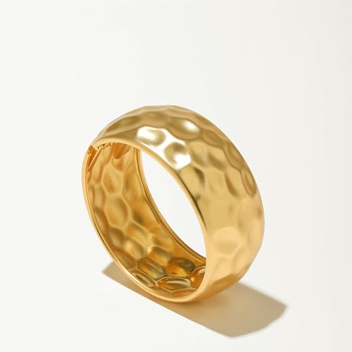 YMBYCM Gold Chunky Bangle Bracelets for Women Trendy Wide Chunky Cuff Bracelets Wrap Bracelet - style: L-G