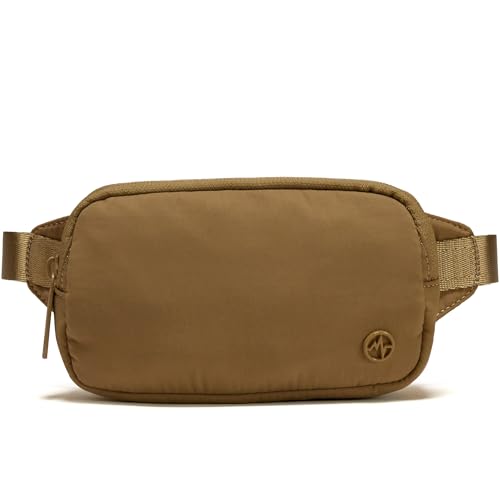 Pander Mini Belt Bag – Ultra Compact, Fits 6.7” Phone, Lipstick, Earbuds, Essentials, Small Crossbody Waist Purse, Brown Allspice - color: Brown Allspice