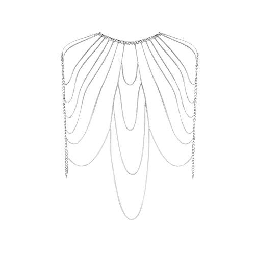 Women's Sexy Suit Body Chain - color: Silvery Color-Multilayer Shoulder Body Chain-5
