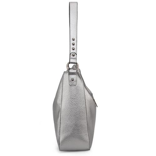 Montana West Hobo Bag for Women Crossbody Purse and Handbags Ladies Chic Shoulder Bags - color: Pearl Silver