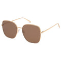 SOJOS Trendy Oversized Square Metal Frame Sunglasses for Women Men Retro Big Flat Lens UV Protection Sunglasses SJ1146 - color: Gold/Retro Brown