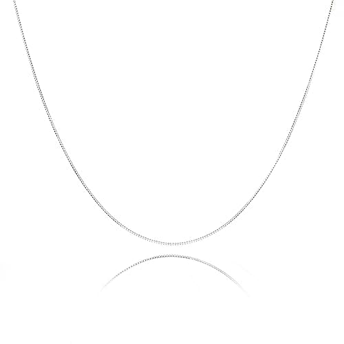 NAG.HC 925 Sterling Silver Chain 0.8MM Delicate Box Chain - Italian Necklace Chain - Tiny&Thin&Strong -Friendly Price & Quality 14"-30" - color: Silver, size: 14.00