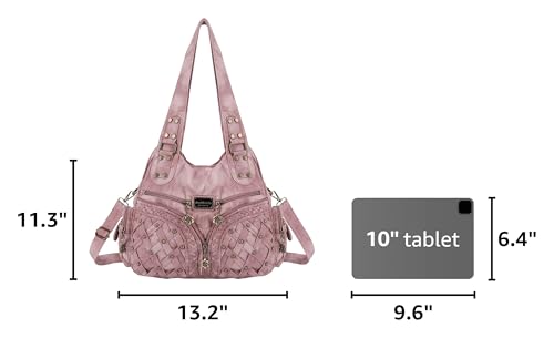 Angel Barcelo Purses for Women Large Shoulder Bag Soft Hobo Bags for Women - color: Dark Pink