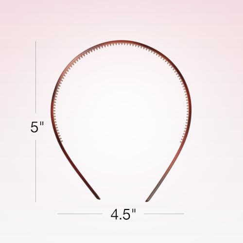 Scunci by Conair Effortless Beauty Skinny headband -plastic Headbands for Women and Men - hair accessories for women - Assorted Tortoise - 4 Count