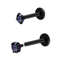 16G 18G Titanium Internal Thread CZ Stud Earrings Flat Back, Silver Black Tragus Helix Conch Cartilage Piercing Jewelry for Women Men 6mm 8mm 10mm Labret Studs 2PCS - color: Black, 16g, 8mm bar, 3mm RQ CZ