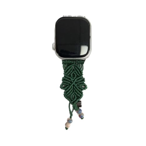 4th Generation Handmade Nylon Braided Boho Style Watch Strap for Apple Watch - color: Dark Green, size: 40/41/42mm