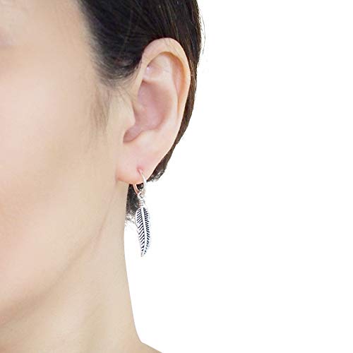 Silver Small for Women Comfortable Plastic Invisible Clip On Hoop Earrings Men Fake Nose Ring Faux Lip Septum Ring Fake Cartilage Earrings 12 mm Spike Cross Feather 15mm Unisex Gold Non Piercing Lobes - color: Feather