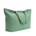 Large Canvas Tote Bag-Extra Big Shopping Beach Totes Bags Reusable Largest Grocery Plain Solid Bag 28"x8"x16" - color: Mint Green With Zipper