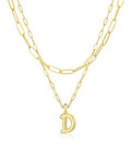 adoyi Dainty Heart Initial Necklaces 14K Gold Plated Layered Letter A-Z Pendant Necklace Stack Trendy Jewelry Birthday Valentines Gifts for Women Jewelry - color: Gold-Letter, style: D