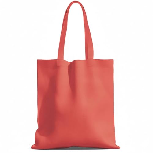 1 Pack Available Premium Canvas Reusable Tote Gift Bags,Made of Natural Canvas with Handle,Work,DIY,Shopping(Coral red) - color: C3-coral Red 1 Pack