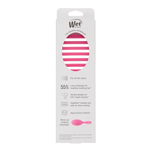 Wet Brush Speed Dry Hair Brush, Pink Frost - Vented Design & Soft HeatFlex Bristles Are Blow Dry Safe - Ergonomic Handle Manages Tangles - Pain-Free Hair Accessories - color: Frost Pink, size: 1 Count (Pack of 1)