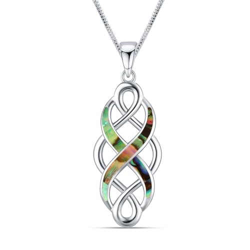 LeCalla 925 Sterling Silver Knot Pendant Necklace for Women | CZ Infinity Celtic Knot Heart Shaped Necklace | Graduation Birthday Gifts for Anniversary - color: Celtic Knot Infinity
