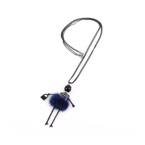 Crystal Paris Doll Necklace for Women, Handmade Cute Dress Long Chain Pendant Necklace Prom Costume Jewelry - style: 31