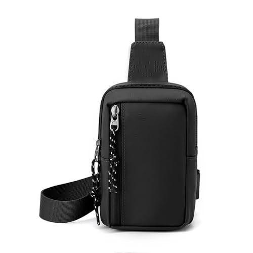 Mini Sling Bag for Men/Women, Waterproof Utility Crossbody Backpack Chest Bag for Hiking Travel Sports Running (Black) - color: Black