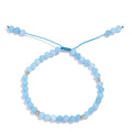 Softones 6mm Natural Stone Anklet for Women Gemstone Ankle Bracelets for Women Healing Energy Crystal Anklets Adjustable(8.5-10 Inches) - color: Blue Chalcedony
