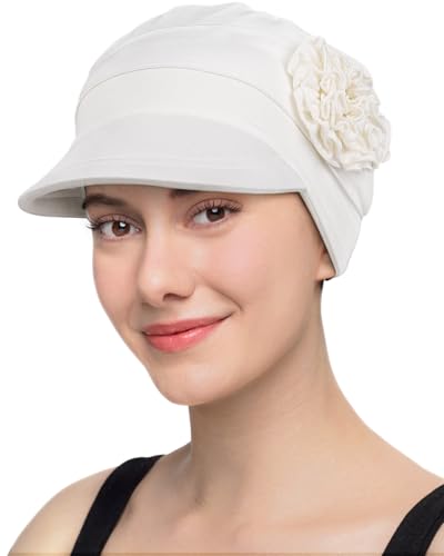 Hachapy Soft Newsboy Cap for Women Slip on Headwear Summer - color: White