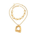 Chunky Necklace Stack Big Statement Necklace for Women Layered Large Oval Circle Cross Necklaces Stackable Boho Necklaces for Women Chunky Jewelry - style: A - oval