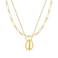 BERISO 14K Gold Plated Layered Necklace for Women, 3 Layer Dainty Gold Necklace with Minimalist Pendant, Elegant Everyday Gold Jewelry Gift - style: layered necklace-G