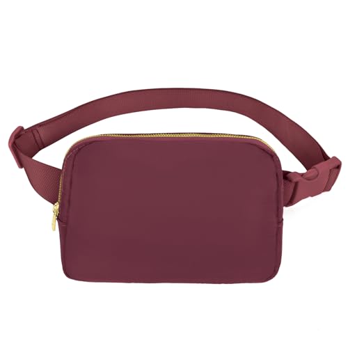 VOROLO Fanny Pack For Women And Men Crossbody Bag Belt Bag with Adjustable Strap Graduation Gifts Wine Red - color: Wine Red, style: 1 Pack Fanny Pack