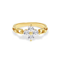 Engagement Rings for Women,Two-in-One Halo Wedding Promise Cubic Zirconia Band,18K Gold Plated Stainless Steel Wedding Ring Set for Women,Promise Ring for Anniversary or Proposal - size: 8, style: Four Leaf Clover