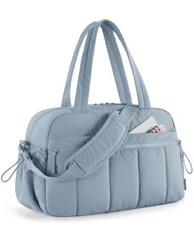 BAGSMART Gym Bag for Women, Duffle Bag for Travel with Wet Pocket, Lightweight Carry on Weekender Duffel, Water Resistant - color: French Blue, size: Medium