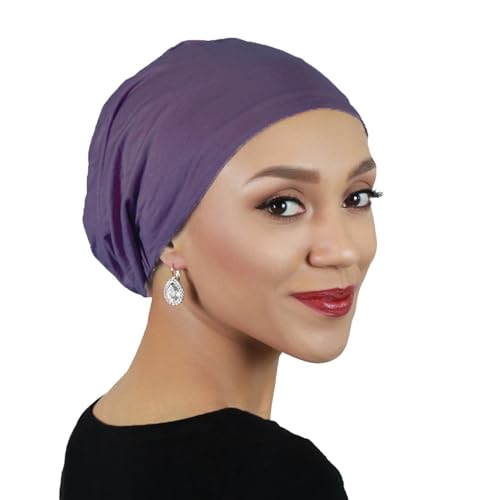 Hats Scarves & More Bamboo Slouchy Beanie for Women Chemo Headwear Moisture Wicking Cancer Turban Head Wrap Snood - color: Dusty Plum