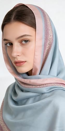 Silk Scarf Mulberry Silk Fashion Scarves Long Lightweight Shawl Wrap … - color: W50