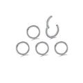 5Pcs 16G 18G Surgical Steel Nose Rings Hoop Tragus Septum Cartilage Hoop Earrings For Women Men Body Piercing Jewelry Kit Bar Length 6mm/8mm/10mm/12mm/14mm - style: 5Pcs -16G - Steel - 6mm