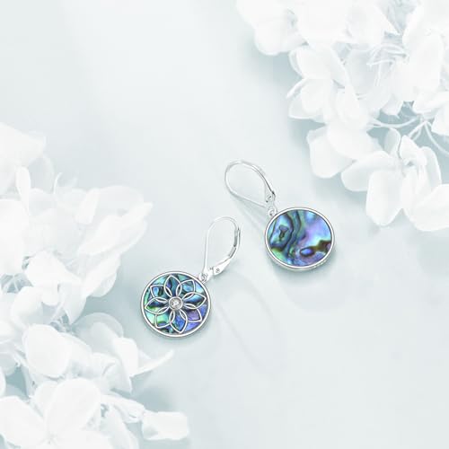 TIGER RIDER Abalone Shell 925 Sterling Silver Dangle Earrings Lightweight Filigree Dangle Drop Earrings for Women - style: Celtic Filigree