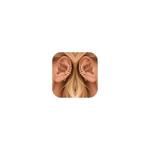 Ear Cuffs Non-Piercing for Women Dainty 14K Gold Plated Clip On Cartilage Earrings Hypoallergenic Huggie Hoop Cuffs Fake Earings for Non Pierced Ears - color: B:ear cuff