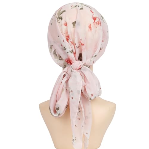 Headwear Turbans for Women - Lightweight Head Scarf for Women's Hair Chiffon Elegant Headwraps Hats - color: Pink