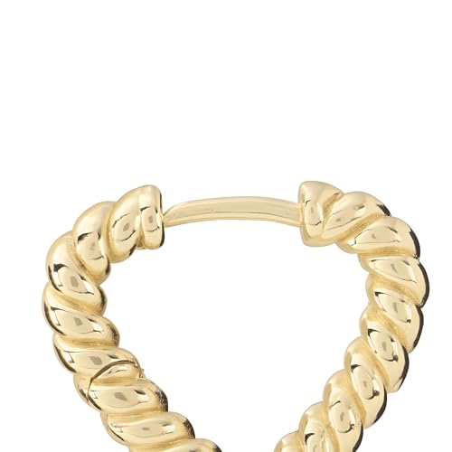 Amazon Essentials Plated Tailored Hoop Earrings - color: Gold Tone, size: L: 0.77" X W: 0.15"