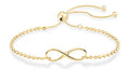 Miabella 925 Sterling Silver or 18Kt Yellow Gold Plated 925 Sterling Silver Infinity Adjustable Bolo Beaded Ball Chain Bracelet for Women, Made in Italy - style: Yellow-Gold-Plated-Silver