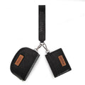 Wrangler KeyChain Wallet Wristlet Wallets for Women Dual Pouch Wristlet with Zipper Womens Credit Card Holder Wallet - color: A-Black