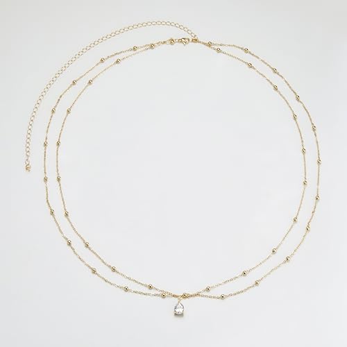 Belly Waist Chain Beads Layered Belly Chains Gold Plated Sexy Bikini Body Chain Adjustable Jewelry for Women - style: B-water drop